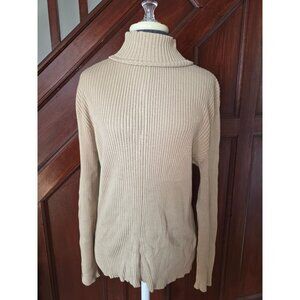 LouLou Gold Ribbed Turtleneck Sweater 2X NWT Layering
